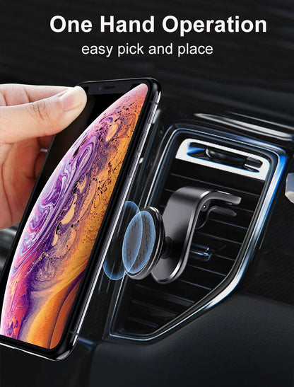 Magnetic Car Phone Holder - Air Vent Clip Mount with 360° Rotation for Xiaomi, iPhone 14, Samsung, & Other Cell Phones