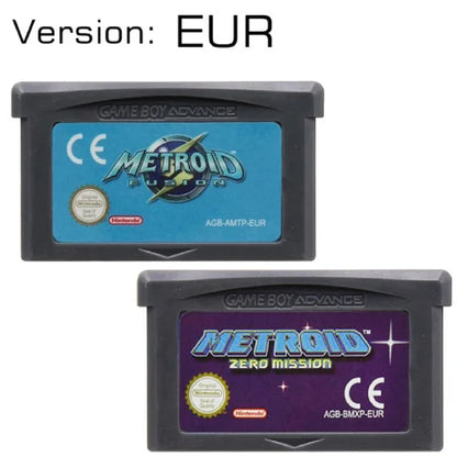 Metroid Series 32-bit GBA Game Cartridge – Fusion & Zero Mission Console Card for GBA & NDS, USA & EUR Version