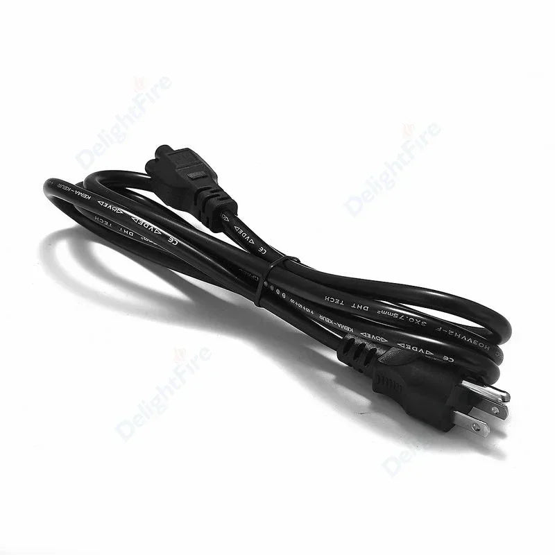 US Plug Power Cord – 3 Pin Prong C5 Cloverleaf Cable, 1.2m/4ft for AC Adapters, Laptop & Notebook