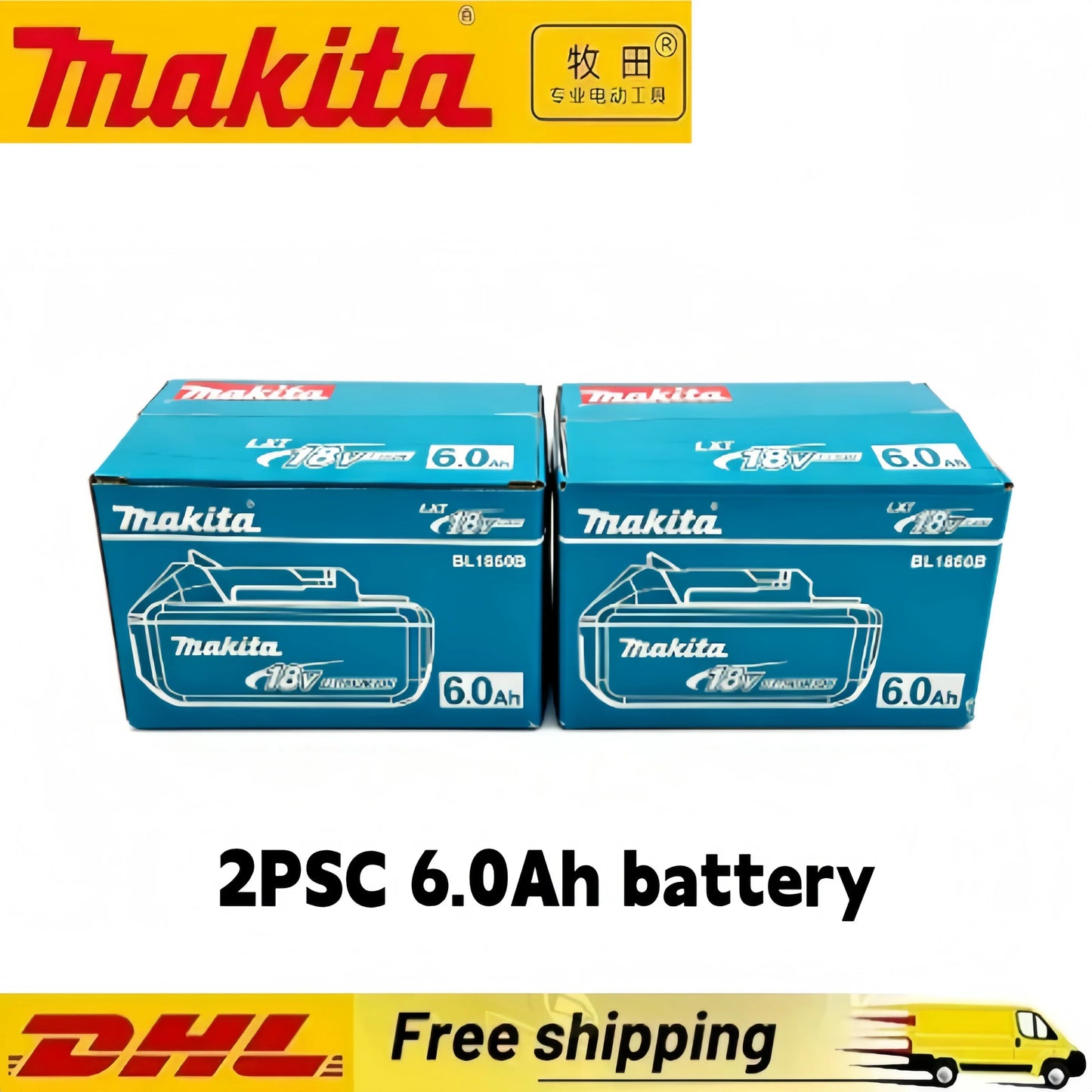 Genuine Makita 6AH BL1860 18V Li-Ion Battery — Replacement for BL1850 & BL1840, Compatible with 18V Screwdrivers, BMS TPCELL