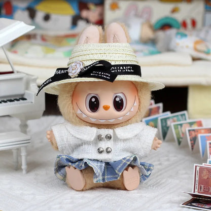17cm Labubu Doll Monster Outfit & Accessories, DIY Sweet Princess Dress Cloak for Kids, High-Quality ED12B