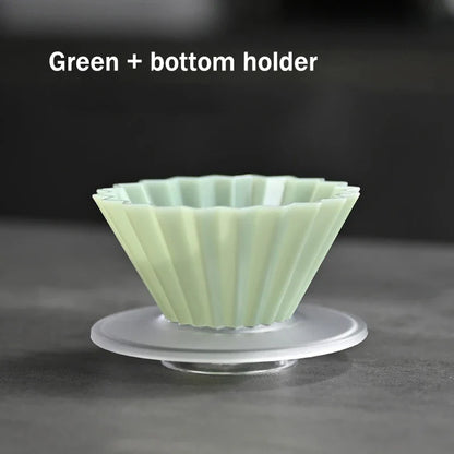 Handmade V-Shaped Resin Coffee Dripper Filter Cup, Origami Pour Over Brewer for 1–2 People Home Use Anti-Fall Coffee Brewing Tool