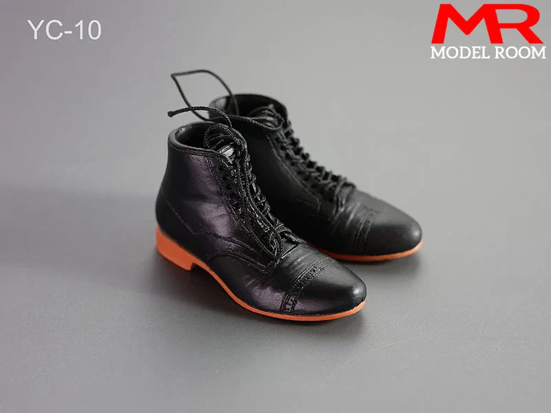 1/6 Scale Male Lace-Up Rubber Boots — Solid Soldier Shoes for 12'' Action Figures with Detachable Feet Dolls