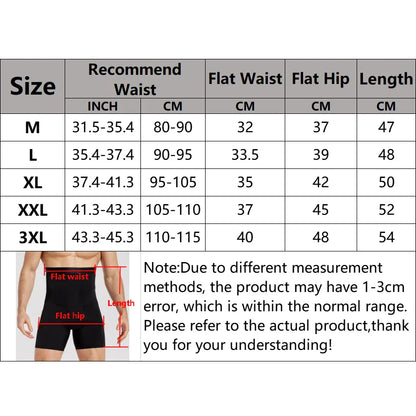 Men’s High Waist Tummy Control Shaper Shorts – Compression Body Shapewear, Belly Slimming Boxer Underwear & Waist Trainer Faja Pants