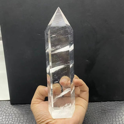 Large Clear Quartz Obelisk Crystal Wand – Healing Feng Shui Point for Home Decoration and Crystal Therapy