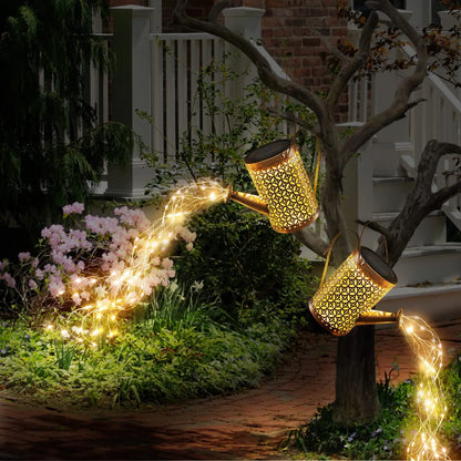 Solar Watering Can Lights: Cascading Light Waterfall Décor - Waterproof Solar Garden Hanging Light for Stunning Outdoor Decoration