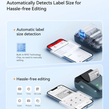 NIIMBOT B1 Portable 2-Inch Thermal Label Printer with Adhesive Tapes Bluetooth Mini Sticker Maker for Smartphone & PC