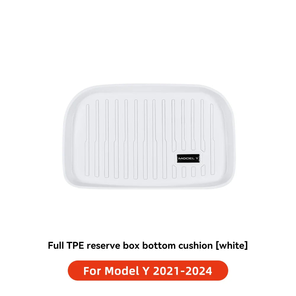 YZ TPE White Foot Pad — Fully-Surrounded Floor Liner for Tesla Model 3 & Model Y (2021–2025) | Waterproof, Non-Slip