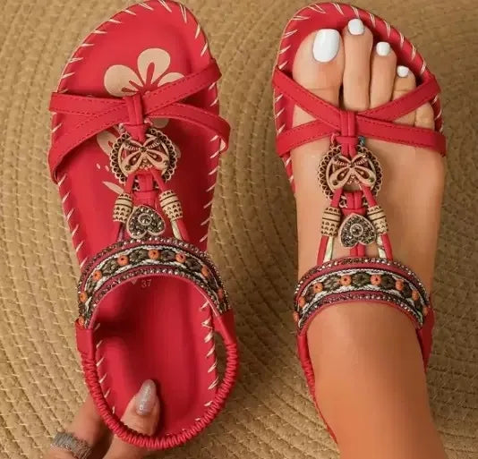 Women’s Bohemian Platform Sandals - Lightweight Soft Sole Casual Beach Shoes