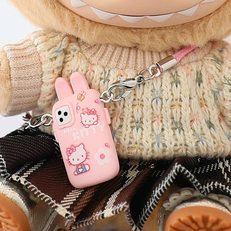 Cartoon Camera Phone Bag for Labubu Crybaby — 10-15cm Cotton EXO Plush Doll Accessories