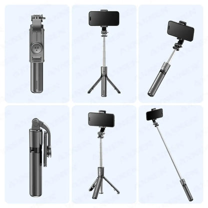 Bluetooth Selfie Stick Tripod with Wireless Remote and Phone Holder – Adjustable Desktop Stand for iPhone & Android, Optional Fill Light