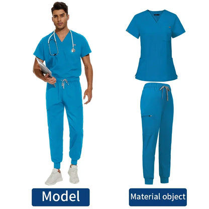 Unisex Medical Scrub Sets - Clinical Uniforms for Men and Women, Doctor, Nurse, Dentist Workwear with Tops and Pants