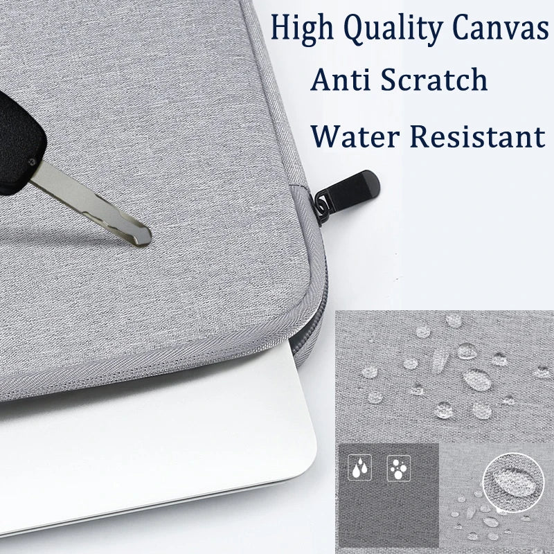 Waterproof Canvas Sleeve Bag for ZEUSLAP 16" Portable Monitor – Anti-Drop Flocking Zip Pouch Carry Case