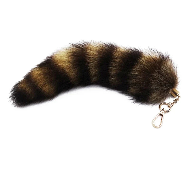 Raccoon Tail Keychain — Creative Coat Tail Key Ring Chain, Unique Gift for Men
