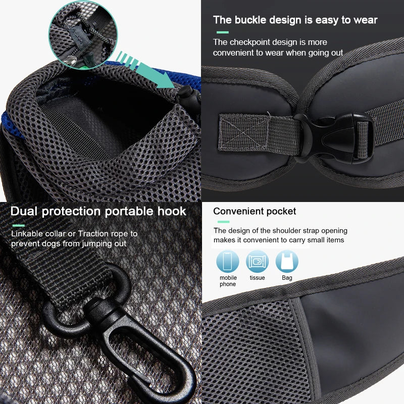 Pet Cat Dog Carrier Backpack – Travel Tote Shoulder Bag, Mesh Sling Carry Pack, Crossbody Pet Carrying Supplies