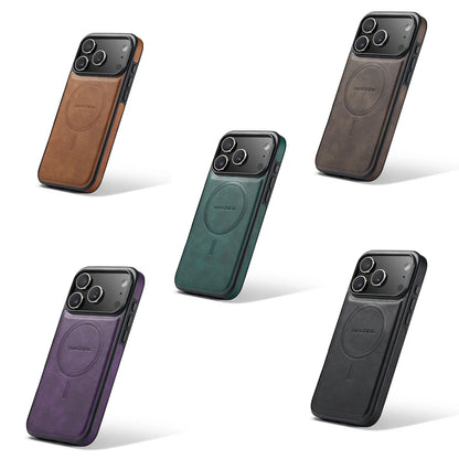 Leather MagSafe Phone Case - Magnetic Charging Shockproof Cover for iPhone 17 Air, 16, 15, 14, 13 & 12 Series