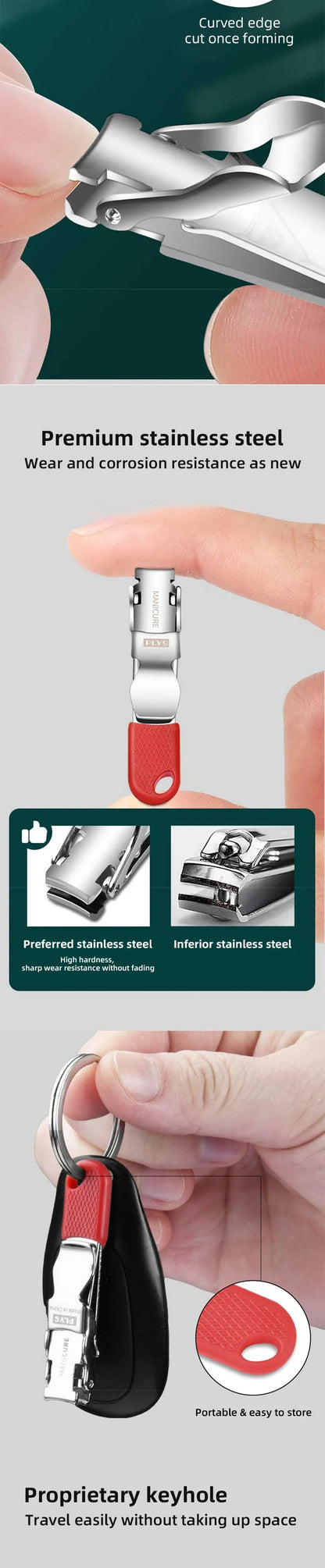 Portable Nail Clippers & Scissors – Collapsible Stainless Steel Fingernail Cutter Manicure Tools