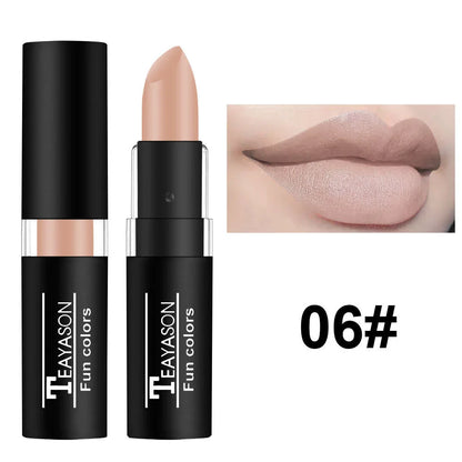 12 Color Waterproof Lipstick – Long-Lasting Matte Lip Gloss in Black, Blue, Purple, Green & Red