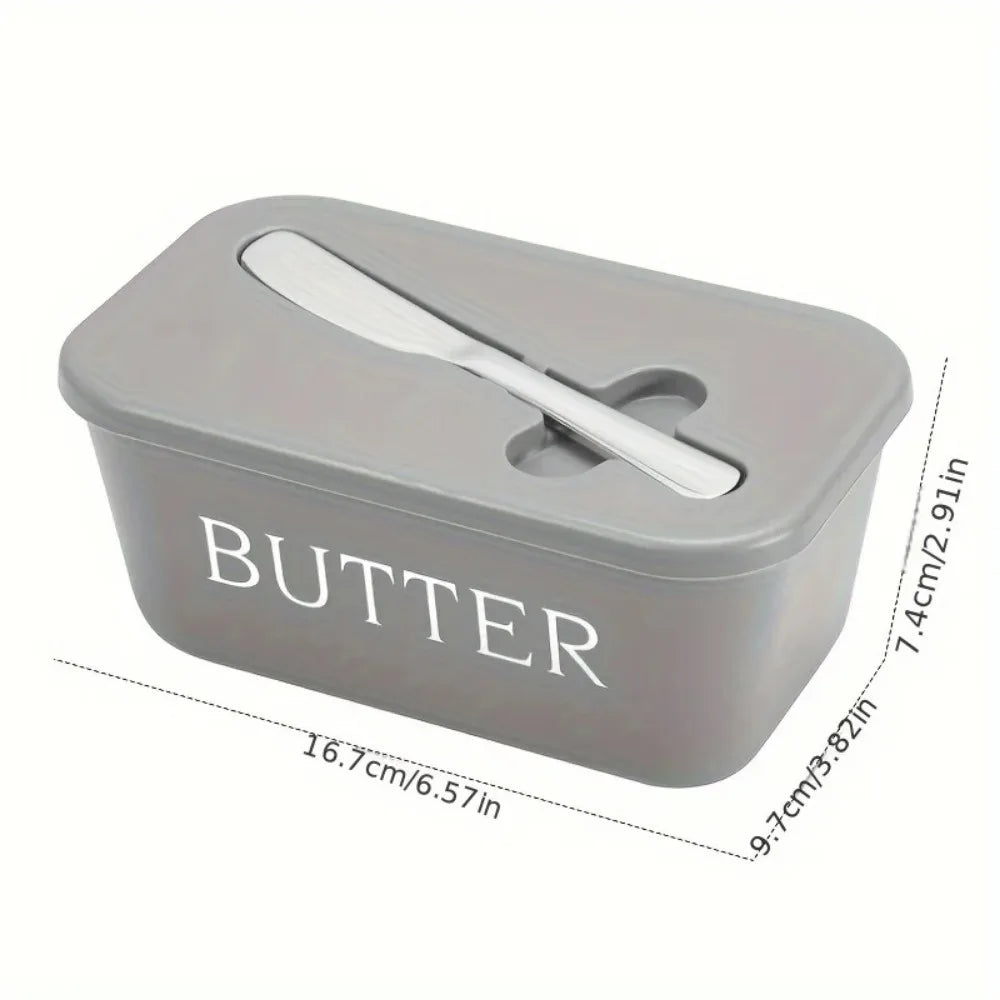 Airtight Butter Dish with Built-In Knife & Slicer – Butter and Cheese Storage Container