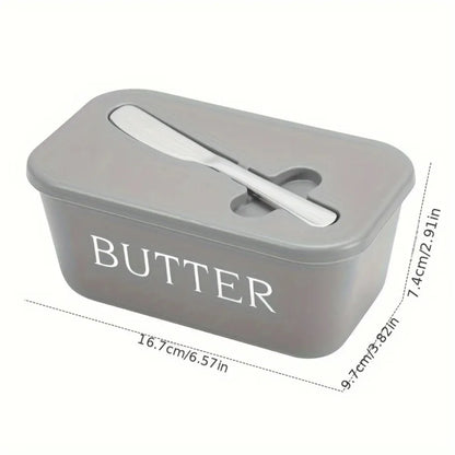 Airtight Butter Dish with Built-In Knife & Slicer – Butter and Cheese Storage Container