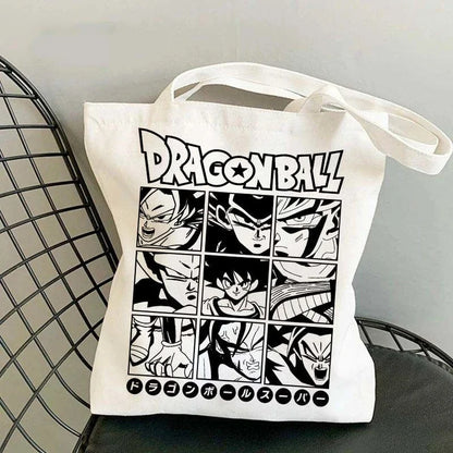 Dragon Ball Anime Canvas Tote Bag – Large-Capacity Eco Shoulder Bag for Women & Students