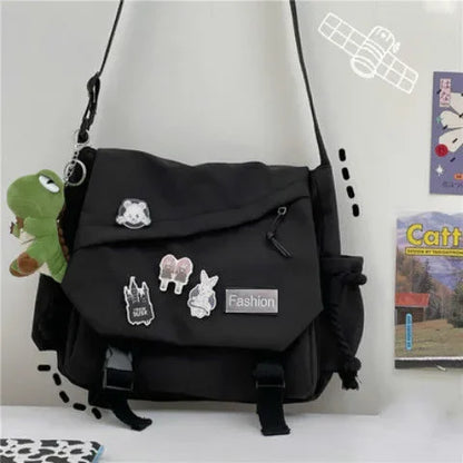 Youth Fashion Nylon Crossbody Bag – Large Capacity Canvas Shoulder Messenger School Bag for Women & Girls