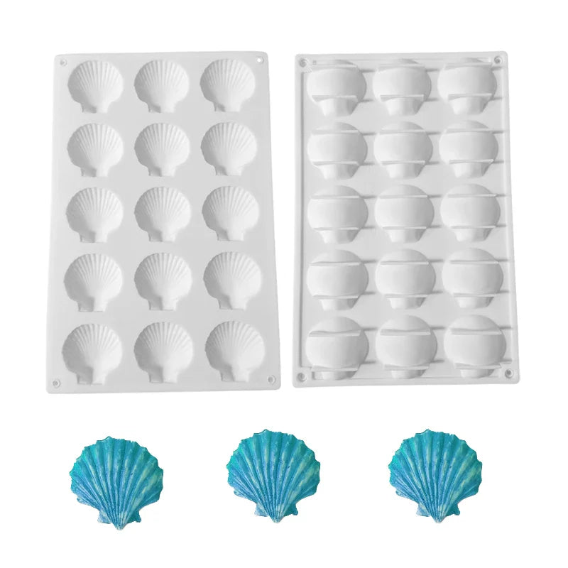 Meibum Marine Theme Silicone Cake Molds – Shell & Pearl Design, Food-Grade Baking & Cake Decorating Tools