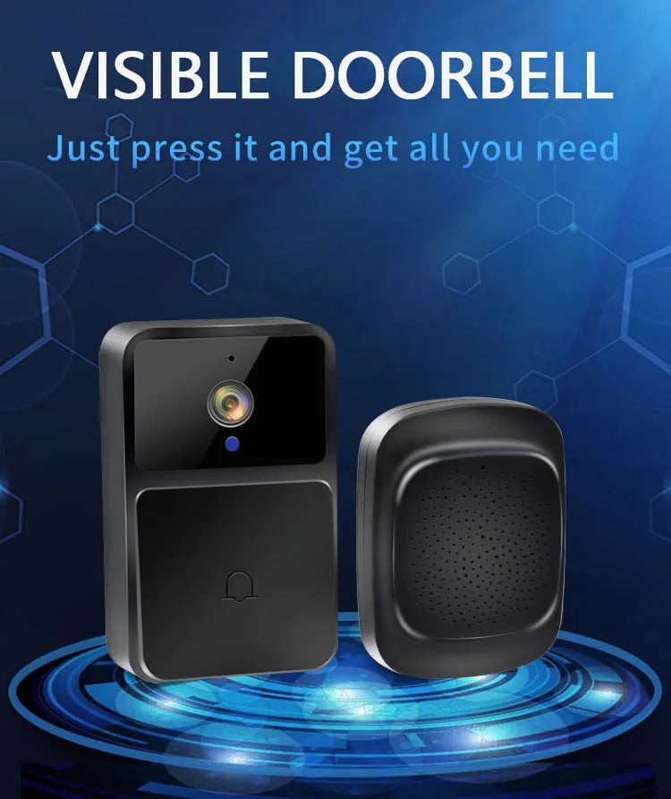 WiFi Video Doorbell Camera – HD Night Vision, Wireless Smart Home Security, Battery-Powered, Two-Way Intercom with Voice Changer