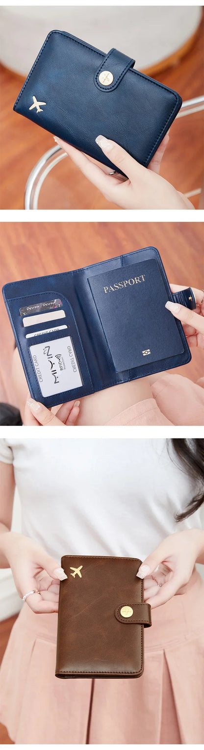Minimalist RFID Passport Clip Multifunctional PU Leather Wallet – ID & Credit Card Holder Travel Accessory
