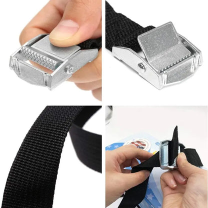 25MM x 2M Zinc Alloy Cargo Straps - Heavy-Duty Pressure Buckle Tensioner for Luggage and Pallet Securing