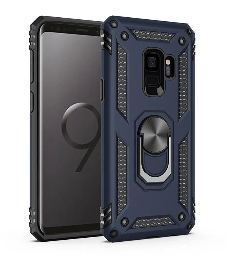 Shockproof Ring Holder Case with Stand – Protective Cover for Samsung Galaxy S9, S9 Plus, S8, S10 Plus, S20 Ultra, Note 8, Note 9, A50, A51, A70, A71