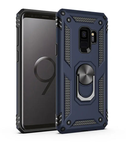 Shockproof Ring Holder Case with Stand – Protective Cover for Samsung Galaxy S9, S9 Plus, S8, S10 Plus, S20 Ultra, Note 8, Note 9, A50, A51, A70, A71