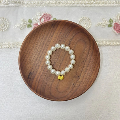 17cm Labubu Macaron Sitting Party Ornament — DIY Cute Plush Pendant with Pearl Necklace & Alloy Chain Accessory