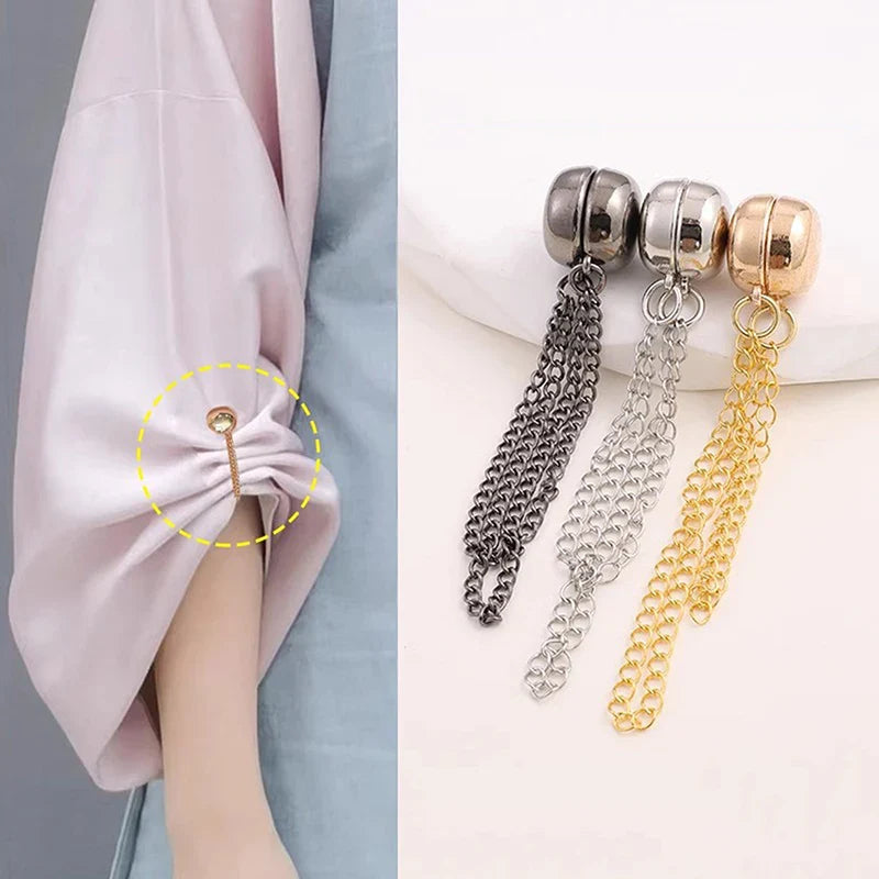 2pcs Multi-Function Magnetic Clothing Clips – Metal Button Pin for Clothes, Scarves & Pants