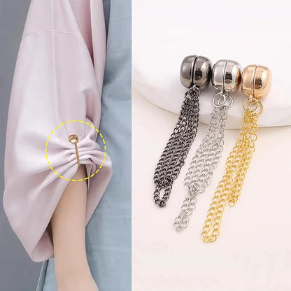 2pcs Multi-Function Magnetic Clothing Clips – Metal Button Pin for Clothes, Scarves & Pants