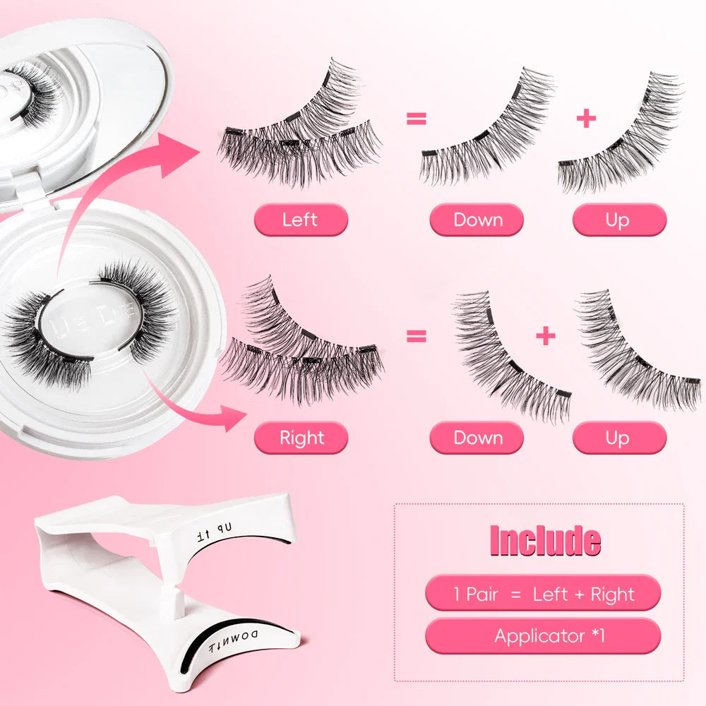 Vipuda Magnetic Eyelashes – Reusable Thick False Lashes with Magnets & Tweezer, Soft Eyelash Extensions