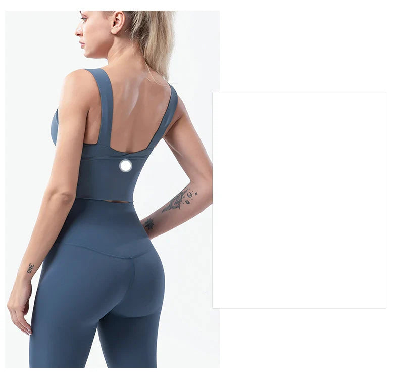 Naked-Feel Women’s Yoga Set – High Waist Leggings & Sports Bra Fitness Suit for Gym, Outdoor & Activewear
