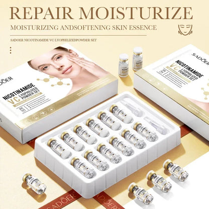 Niacinamide Face Serum Powder Set – Whitening, Hydrating, Anti-Aging, Anti-Wrinkle Skin Care with Pore-Reducing Effect