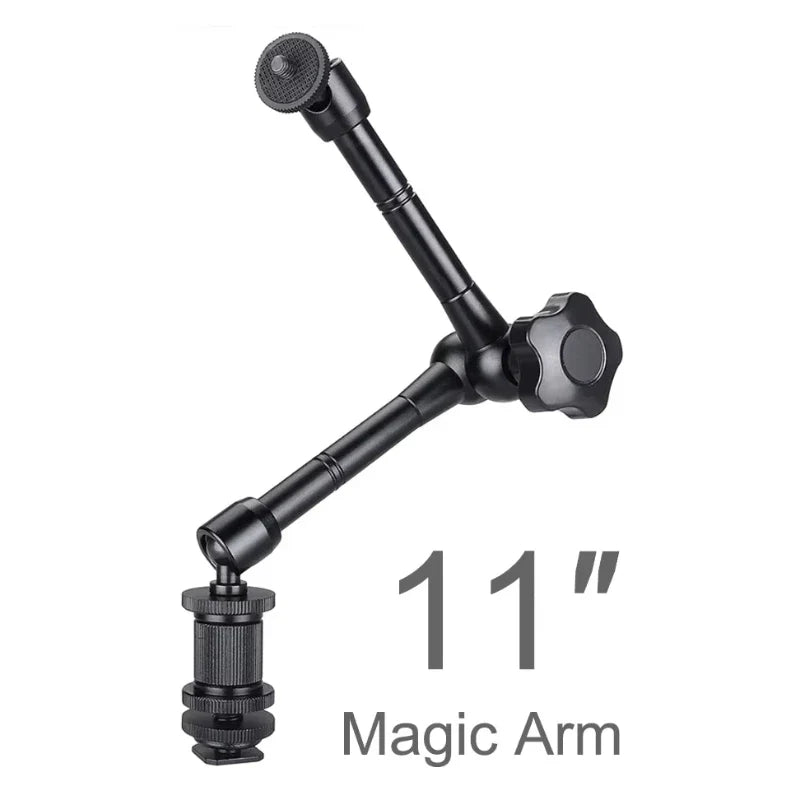 Super Clamp with 7"/11" Adjustable Magic Arm | Articulating Mount for Monitor, LED Light, DSLR Camera, Flash & LCD Video Gear