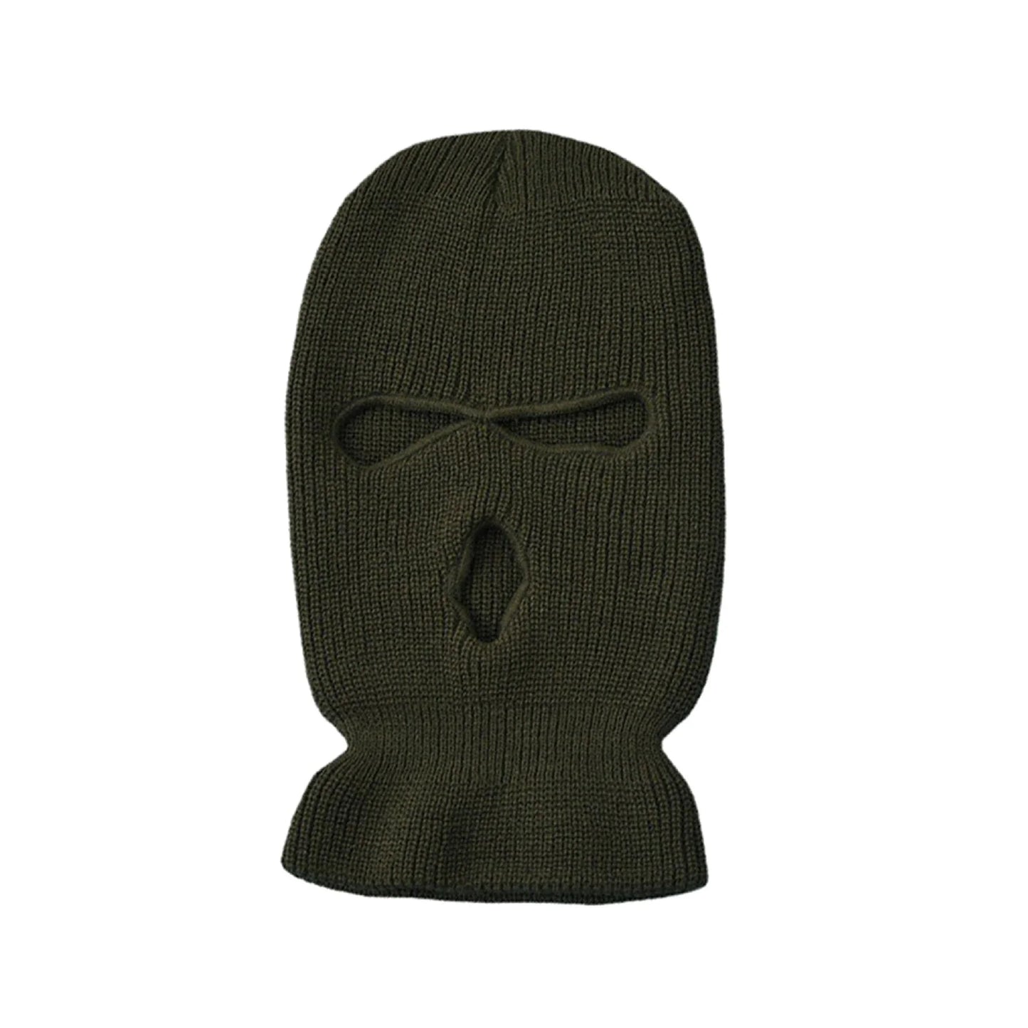 Motorcycle Windproof Full Face Knit Hat - Custom Ski Mask for Men, Warm Wool Balaclava with 3 Holes, Embroidered Winter Ski Mask