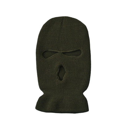 Motorcycle Windproof Full Face Knit Hat - Custom Ski Mask for Men, Warm Wool Balaclava with 3 Holes, Embroidered Winter Ski Mask