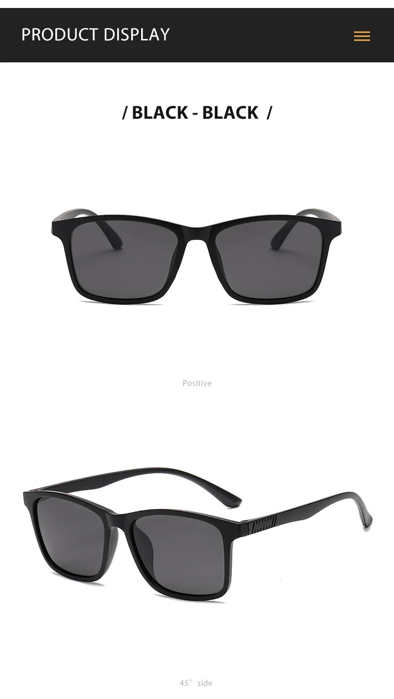 2024 New Men’s Business Polarized Square Frame Sunglasses – Fashion Outdoor Fishing & Driving Eyewear