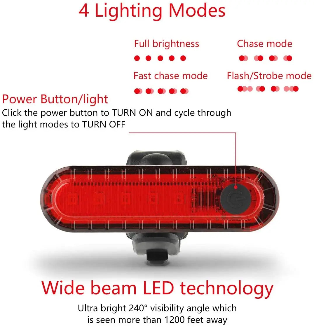USB Rechargeable Ultra Bright Rear Bike Tail Light – Easy Install Cycling Safety Taillight for Bicycle Night Riding Accessory