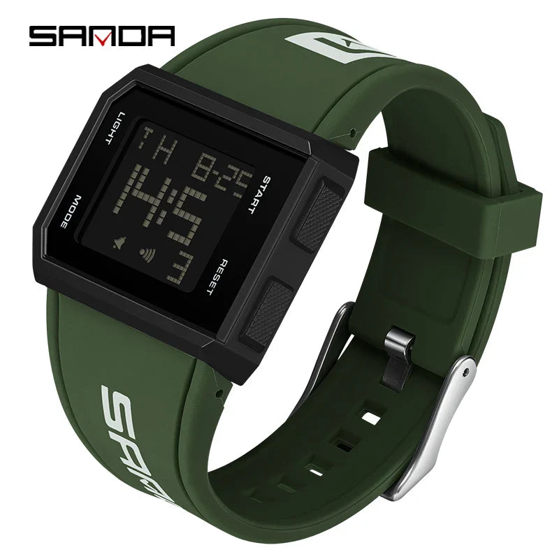 SANDA Men’s Fashion Outdoor Military Sport LED Digital Watch – 5Bar Waterproof Wristwatch