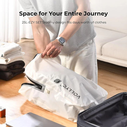 FLEXTAIL x VOLLYC EZYPACK 25L Vacuum Storage Bag — 85% Compression, Waterproof & Tear-Resistant Nylon for Travel & Camping
