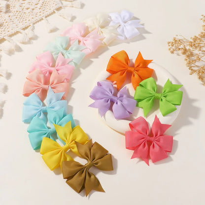20/40PCS Sweet Candy Color Bow Hair Clip Set – Cute Ribbon Hairpins for Baby Girls & Kids Hair Accessories Gift
