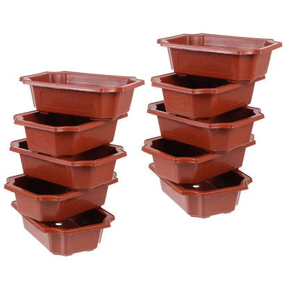 10 Pcs Large Plastic Flowerpots – Reusable Bonsai & Succulent Planting Pots for Indoor & Outdoor Use