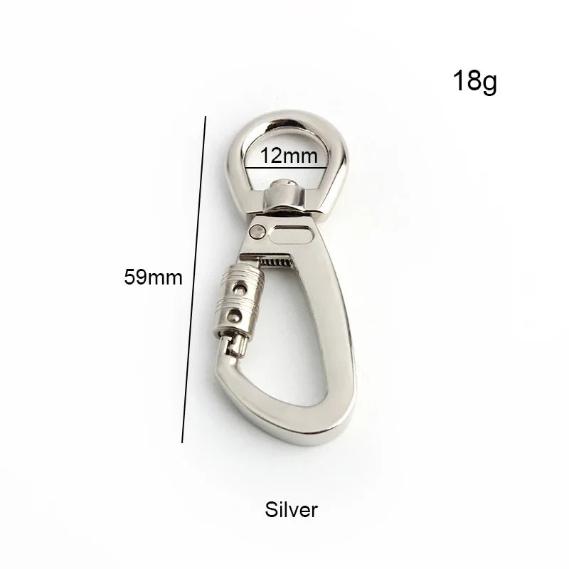Auto-Locking Dog Leash Carabiner Clip – Swivel Rotating Ring Pet Hook for Outdoor Walking, Keychain & Pet Accessories