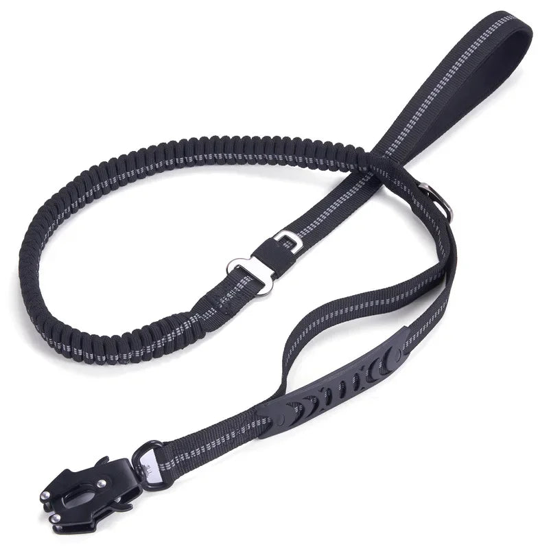 Reflective Shock Absorbing Bungee Dog Leash with Car Seatbelt – Heavy Duty No-Pull Leash for Large Dogs