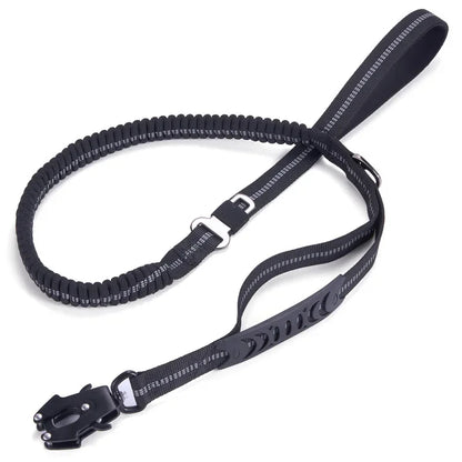 Reflective Shock Absorbing Bungee Dog Leash with Car Seatbelt – Heavy Duty No-Pull Leash for Large Dogs